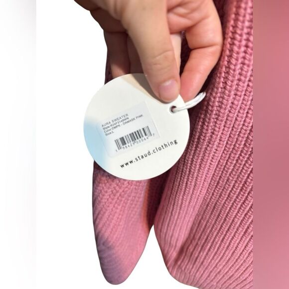 Staud Damask Pink Aura Bishop Sleeve Sweater L NWT - Picture 5 of 7